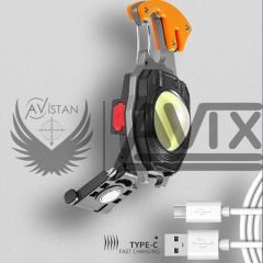 Wison Çok Fonksiyonlu Şarjlı Anahtarlıklı Fener Turuncu (WS-5050)